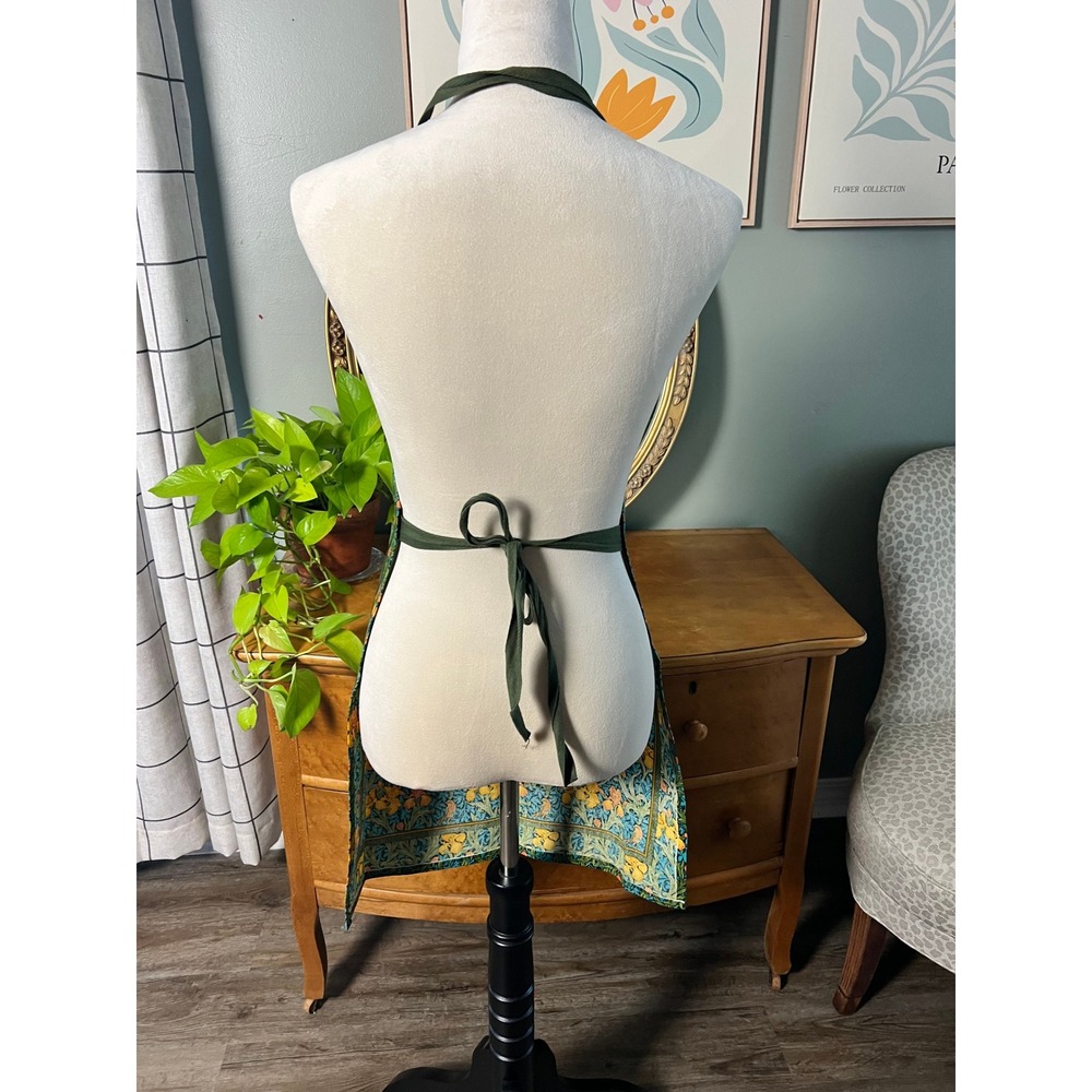 Harrods Knightsbridge William Morris Floral PVC Coated Cotton Apron England - Picture 5 of 10